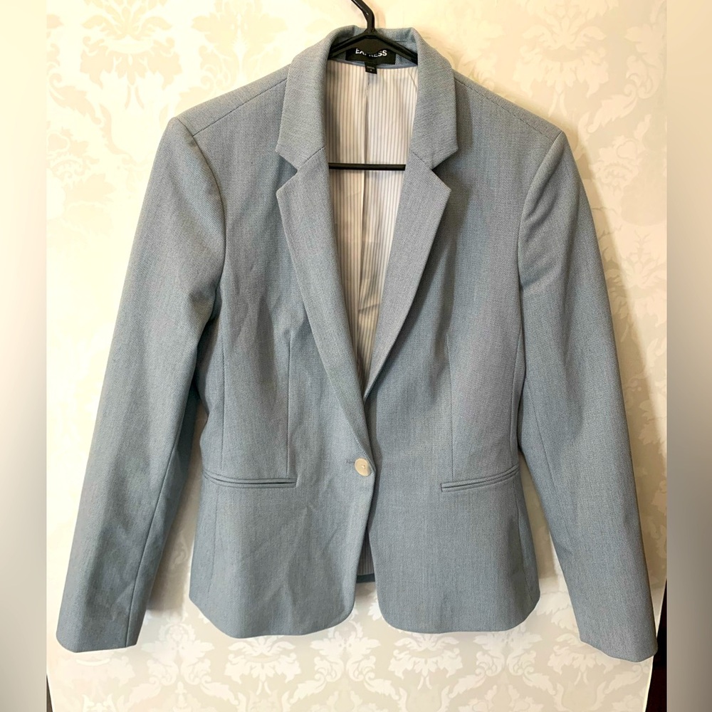 Express light blue long sleeve casual jacket